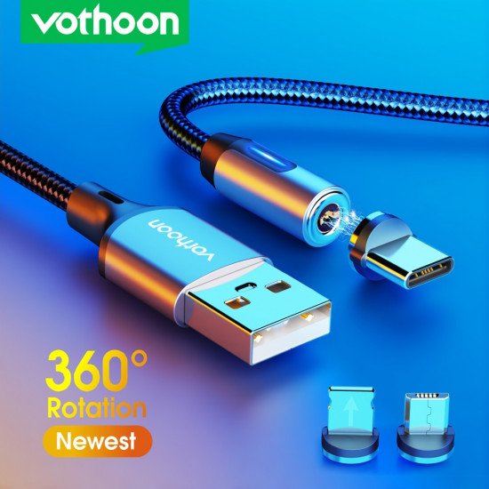 Vothoon Magnetic Charging Cable USB Charger Cord Micro USB Type C Fast Charge Cable For iphone Xiaomi Mobile Phone Magnet Wire Vothoon Magnetic Charging Cable USB Charger Cord Micro USB Type C Fast Charge Cable For iphone Xiaomi Mobile Phone Magnet Wire