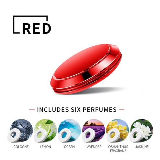 Alloy Car Freshener & Perfume Holder with 6 Fragrant Tablets Alloy Car Freshener & Perfume Holder with 6 Fragrant Tablets